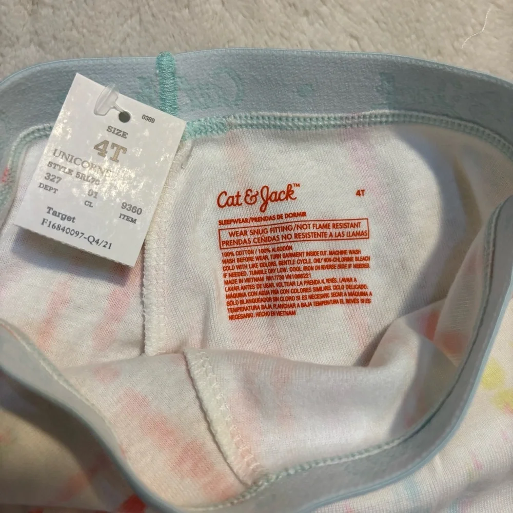 NWT Cat & Jack Pajama Set 4T Kids Tie-Dye Multicolor 100% Cotton + Bonus Set